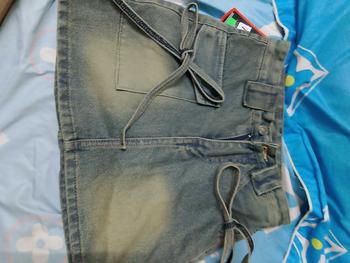 Product Review of Chân váy jean nữ fom dáng chữ A, có nơ thắt xinh dáng tiểu thư MS002 from H**💁 0