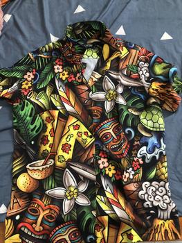Product Review of Áo sơ mi TOPGU họa tiết ALOHA vải lụa thoáng mát. Nam Menswear Cổ V from B** G** L** 0