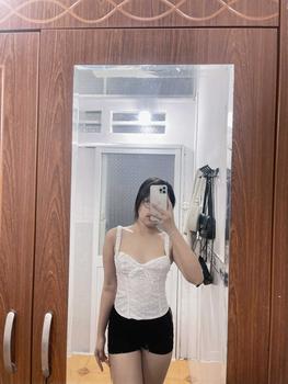 Product Review of Áo Cúp Hai Dây Vải Hoa Phong Cách Tiểu Thư - Tina Top Nữ from Ế**n 0