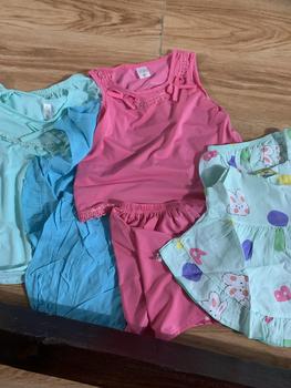Product Review of Bộ đồ tole lanh mặc ở nhà mát mẻ xinh xắn cho bé gái size 5-14kg- màu trơn from M**u 0