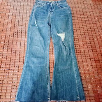 Product Review of Quần JEANS ống loe lai cắt 9 tấc rách xước cạp cao Pants Nữ Women Ong Denim quần lo from N**t L** 0