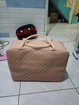 Product Review of DEVILA LUXURY NUDE PINK BOXES WATERPROOF TRAVEL BAG MEDIUM SIZE - Tas Koper Motif Kotak Mewah Murah Perempuan Mudik from ** 3