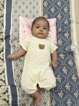 Product Review of [Kèm mũ] Bodysuit dài tay cho bé Đính Gấu, body dài tay cho bé gái bé trai chất Tăm gân mẫu quần áo sơ sinh 0-12M Jumpsuit Kem from C** A** 0