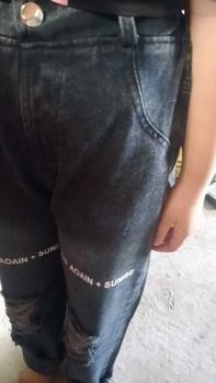 Product Review of Quần Jean Xuông Rách SEE Cạp Chun Cho Bé Gái Ong Women Dáng Suông Sz 11-15 Hàng Việt Nam Pants dài from t** e** y** n**t l** đ** ă** 1