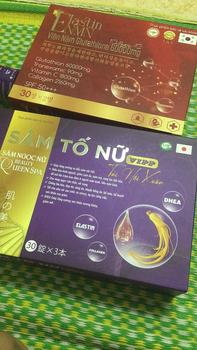 Product Review of [BỘ 3 HOÀN HẢO VIPP ] Thực phẩm bổ sung Viên uống Sâm Tố Nữ VIP 1 sét 3 lọ và Viên nám Glutathione 60000mg và hộp viên uống ngày đêm Glutathione 160000++ hỗ trợ chăm sóc sắc đẹp cây from T** B**h 2