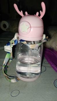 Product Review of 600mlfree straw and stiker Kids Bottle with Straw Girls Cute Rabbit Water Bottles Infant  Cartoon from m**a 1