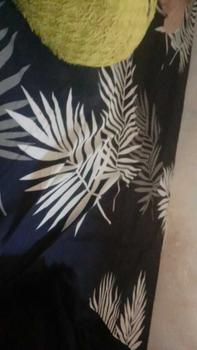 Product Review of SPREI MOTIF BLACK PALM BERKWALITAS ADEM Bantal Guling Karet Sarung Kain from y**7 1