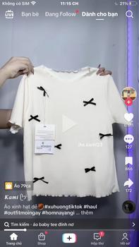 Product Review of Áo thun nữ baby tee đính nơ sang chảnh hottrend 2024 new best seller vải thun tăm co dãn bốn chiều dày dặn. Top from b**u 3