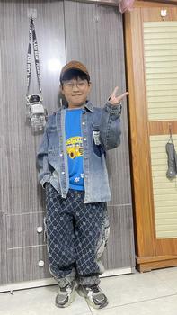 Product Review of [Ankids](Có quà ngẫu nhiên) Quần suông mix túi hộp, chất jeans mềm đẹp, cạp chun to, cá tính 10-40kg from M** c**n 3