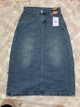 Product Review of Chân váy jean nữ dáng dài LIMISU váy bò dài lưng cao dáng chữ A xẻ tà sau chất jean cao cấp Nữ ( V1 ) from h**y 2