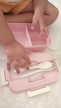 Product Review of Kotak Tempat Makan Lunch Box Tempat Makan Bekal Set Sendok Garpu from u**9 0