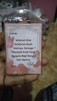 Product Review of Kartu ucapan kado bayi (10pcs) berisi kata-kata simpel praktis Biru Pink Cards from T**i 0