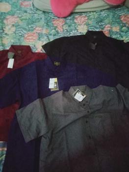 Product Review of PAKET 4PCS CUMA 100RIBU KEMEJA POLOS PRIA LENGAN PENDEK Army Biru Fit Grey from m**2 1