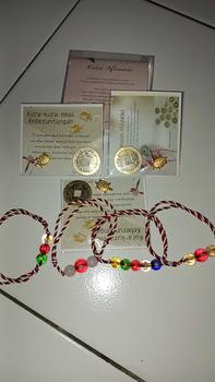 Product Review of April Gallery - Paket 3 Gelang Tridatu Mantra Panca Rose Cinta Perempuan Laki-laki Batu Aksesoris Benang Putih Bracelet from v**a 0