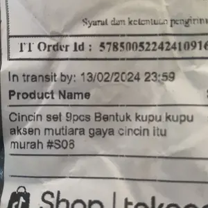 Cincin set 9pcs Bentuk kupu kupu aksen mutiara gaya cincin itu murah #S06