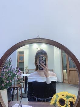 Product Review of Áo thun gân trễ vai,phối màu from T**🐛 0