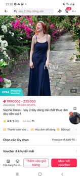 Product Review of Sophie Dress - Váy 2 dây dáng dài chất thun tăm dày dặn loại 1 from C**y 0