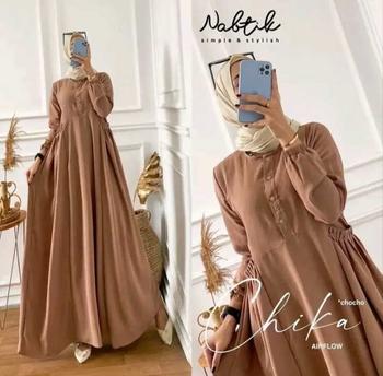 Product Review of RATI - Cika Maxi Gamis Lebaran Dress Wanita Dewasa Muslim Simple Mewah Polos Ld 110 Crinkle Bisa Cod By Hijab Solo Remaja Airflow Syari from Y**a A**a 0