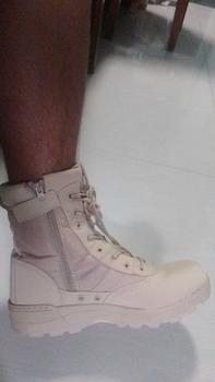 Product Review of 【Ready Stock】Men's Boots outdoor Martin Boots for Men Work Boots Side Zipper Motorcycle Boots Non-slip Shoes from k**t 2