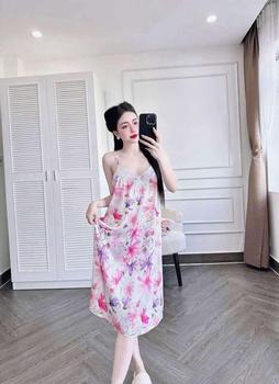 Product Review of [40-65kg] V11 Váy ngủ nữ lụa latin viền ren in hoạ tiết mặc nhà sang chảnh from ** 玄** ** 1