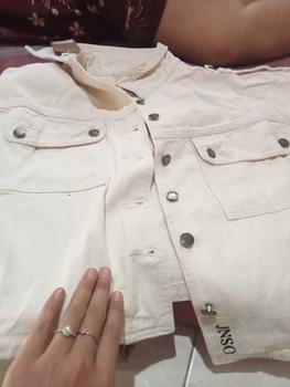 Product Review of JINISO Jaket Crop Jeans Oversize Pocket Khaki from i**R 0