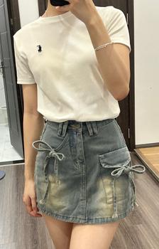 Product Review of Chân váy jean nữ fom dáng chữ A, có nơ thắt xinh dáng tiểu thư MS002 from D**️ 0