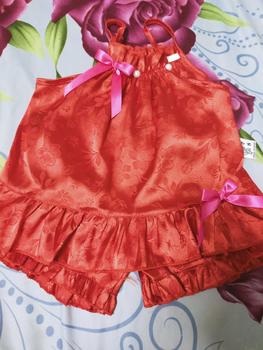 Product Review of (7-12kg)Bộ gấm áo dây đính nơ,quần ngắn nhún bèo chất vải gấm mịn mát cho bé gái dưới 3 tuổi from M** M** 0