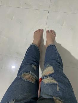 Product Review of Quần Jean Baggy Nữ BigSize Lưng Cao Rách bụi, Phong Cách Hàn Quốc, Màu Xanh Đá Đậm Rách 3006 3007 Lưng Chun Denim Pants Women from K** N**🎀 0