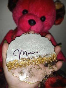 Product Review of 13cm BIG Flower Series Coaster Round Aestethic Tatakan Bulat Set Tutup Gelas Resin Custom Display Properti Foto Sovenir Kado Hadiah Art Hampers Mini from a**u 1