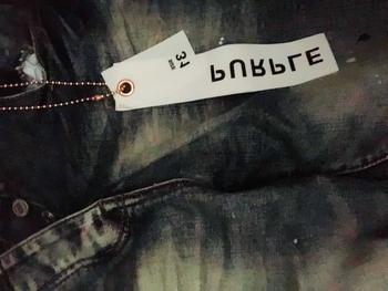 Product Review of Quần jean bò nam Purple skinny trơn wash xanh loang bạc vảy sơn ống kẻ loang sóng 4 khuy, new from V** V** 0