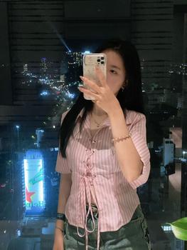 Product Review of Áo sơ mi kiểu đan dây Mantra sọc hồng dáng ôm quyến rũ -Killsystem from t** n** ** 0