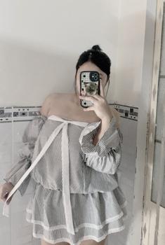 Product Review of SET 3 MÓN BIGSIZE ĐẦM QUÂY RỜI TAY DÂY NƠ KÈM QUẦN [TNT SHOP BIGSIZE 60KG 90KG] Women Nữ Top Kem Sọc from H**a 0