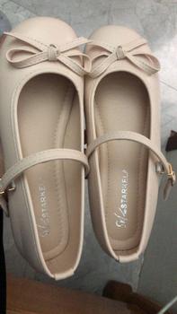 Product Review of Giày Nữ Đế Cao Mũi Tròn 3p Da Mềm Buộc Nơ Điểm Nhấn Gót 3-5cm - Shoes from k**💞 0