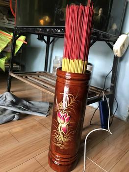 Product Review of Ống đựng nhang bằng gỗ họa tiết Hoa Sen - Gỗ Tràm Bền Đẹp from T**i H**m 0