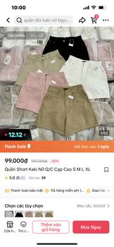 Product Review of Quần Short Kaki Chữ B Thêu Form Cạp Cao 4sz S M L XL from H**g T**m 0