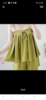 Product Review of 40-64 Ký; Bộ Ngủ 2 Dây Áo Xếp Ly Buộc Nơ Quần Đùi Lụa Latin Nữ from T**h N**n 0