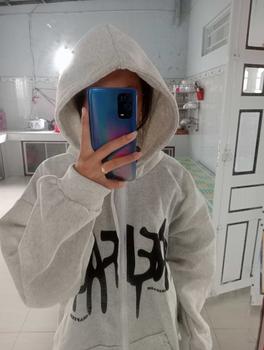 Product Review of Áo nỉ hoodie form rộng tay bồng phối vai Nữ Top Women in 2 mặt - Chữ Chảy from K**h B**g ** 1