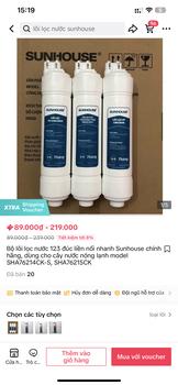 Product Review of Bộ lõi lọc nước 123 đúc liền nối nhanh Sunhouse chính hãng, dùng cho cây nước nóng lạnh model SHA76214CK-S, SHA76215CK from C**h 3