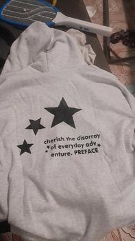 Product Review of Áo nỉ hoodie form rộng tay bồng phối vai Nữ Top Women in 2 mặt - Chữ Chảy from u**8 3