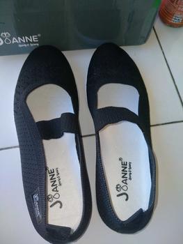 Product Review of JOANNE Flyknits Flat Shoes Wanita JN3031 Black Merah from ❤**️ 0