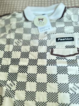 Product Review of Bộ polo phối viền nâu và đen- kẻ caro  cổ bẻ 8-19ký from D**g 1