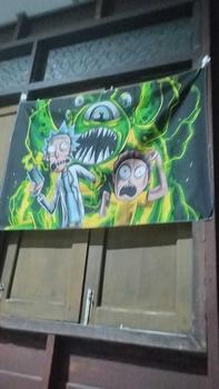 Product Review of วอลล์เปเปอร์อะนิเมะอเมริกัน, Rick และ Morty, เหมาะสำหรับตกแต่งเตียงในหอพักนักเรียน, วอลล์เปเปอร์พื้นหลัง from R**R 0