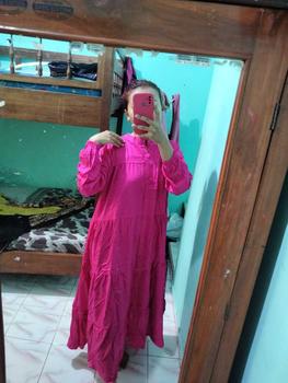 Product Review of MALLA Ayra Dress / SHOLJI BIG SIZE EDITION Polos Busui Friendly Variasi Full Button + Bross KATALOG AYRA from T**3 1
