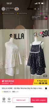 Product Review of SOLLA HOME - Bộ Mặc Nhà Women Nữ Hai Dây Áo Sếp Li Xoè Cánh Quạt from G**o L** 0