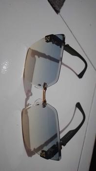 Product Review of #Buy Glasses Freebag#(b78001)Kacamata Hitam Anti Ultraviolet Wanita_Kacamata Tanpa Bingkai Modis untuk Wanita kacamata Wanita kece Eyewear Sunglasses from h**2 1
