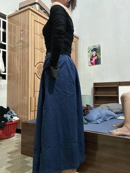 Product Review of Chân Váy Jeans Dài Xoè Xếp Ly Màu Xanh Đậm Váy Công Sở Cao Cấp Hàn Quốc (kèm ảnh thật) - NgocDiepVuSTORE from B**g m**a 0