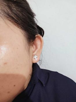 Product Review of Grateful - Anting Cross Simple/ ANTING SALIB silver black STAINLESS STEEL (ANTI KARAT) earrings jewellery from K**a F**a 0