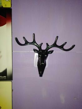 Product Review of COD Bathroom Punch-free Hook Creative Antlers Hook Behind The Kitchen Door Hook Light Organiser Smooth Wall Deer Hanger Plastic Stainless Hangable from n**3 0
