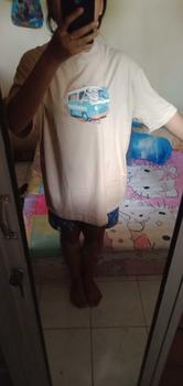Product Review of BENIDSON Oversized Tshirt Cream Fun Holiday from D**9 0