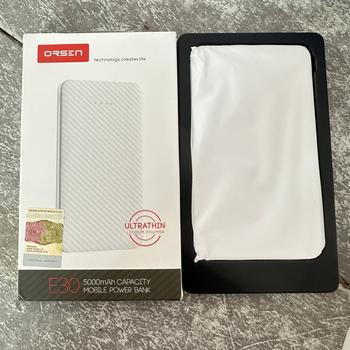 Product Review of [รับประกัน 1 ปี] Orsen by Eloop E30 แบตสำรอง 5000mAh Power Bank ลายเคฟล่า สุดบาง สุดเบา ของแท้ 100% สีดำ | Power Bank พาเวอร์แบงค์ เพาเวอร์แบงค์ แบตเตอรี่สำรอง สำหรับ iPhone 5 6 7 8 X XS 11 12 13 mini pro max ทุกรุ่น ของแท้100% from 𝐀**𝟎 1